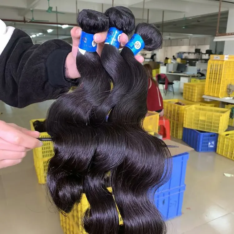 Jalinan Alami Tanpa Permintaan Ekstensi Rambut Manusia Brasil, Rambut Eurasia Perawan 10a, Bahan Baku Rambut Perawan Slavia Rusia