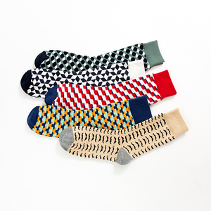 Argyle bigote diseño lindo verano moda divertida mujer personalizado al por mayor Plaid calcetines divertidos - Product Image 5