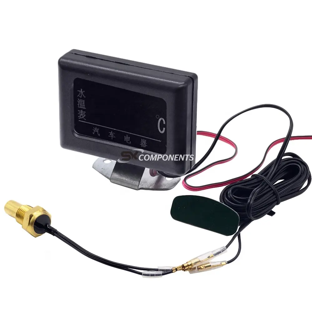 12V 24V Universal Digital Water Temperature Gauge for Car + Water Temperature Sensor Head Plug 10MM 12 14 MM 16MM 17MM 21MM