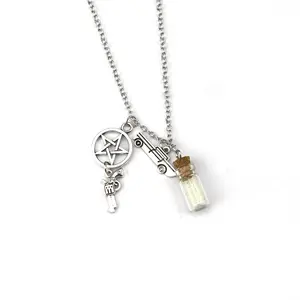 Fashion baru Pria Wanita Supernatural Dean Winchester mobil Pistol kalung pernyataan