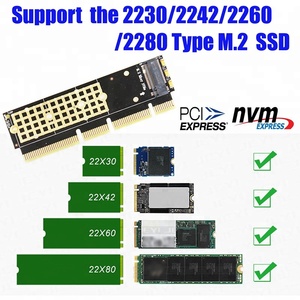 M.2 NGFF NVMe SSD PCIe 3.0X16/X8/X4 adaptateur avec radiateur pour 1U/2U serveur et profil bas PC - Product Image 3