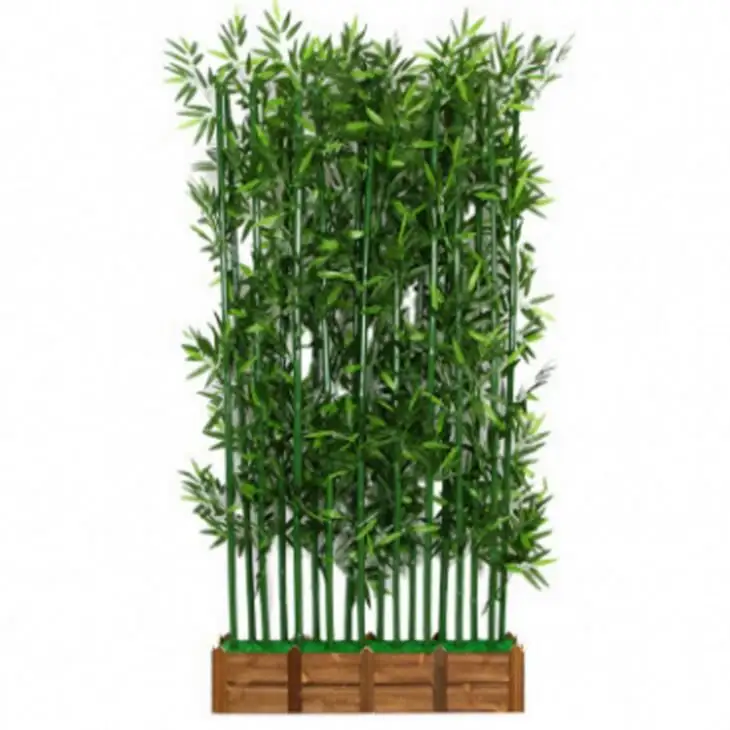 מפעל סיטונאי PENZ001 סימולציה ירוק צמחים דקורטיבי מחיצת מסך מקורה וחיצוני מלאכותי במבוק עץ