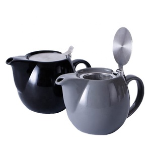 Venta caliente de china proveedor de gran tamaño hotel se árabe de cerámica té tetera con infusor - Product Image 1
