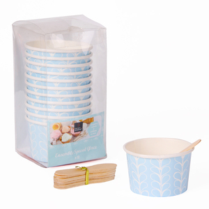 4OZ <span class=keywords><strong>jetable</strong></span> personnalisé imprimé papier bols de crème glacée avec cuillère <span class=keywords><strong>en</strong></span> <span class=keywords><strong>bois</strong></span>, couleur portable costume tasse - Product Image 3