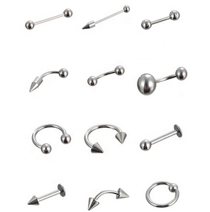 اللسان الشفاه البطن السرة الشفاه الحاجب حلقات مطليه من مجوهرات ثقب الجسم - Product Image 1