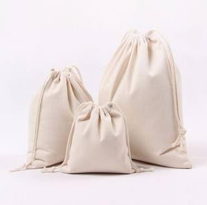 Túi Calico Vải Cotton Mềm Trơn Nhỏ Tùy Chỉnh Giá Rẻ Túi Đóng Gói Dây Rút Có Đáy Tròn - Product Image 6