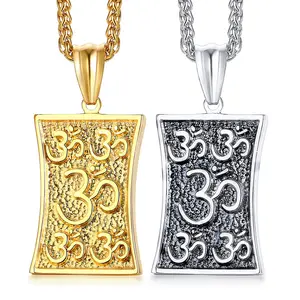 New fashion stainless steel jewelry tamil om pendant necklace