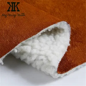 suede fabric bonding with lamb fur / compound suede fabric / foam backed suede fabric