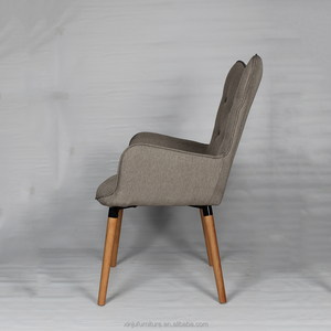 Chaise en tissu avec bras Offre Spéciale accoudoir canapé chaise moderne tissu couverture pu fauteuil tapissé dinant des chaises en bois massif moderne - Product Image 3