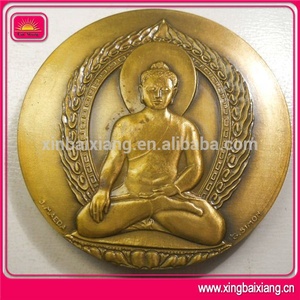 Venta al por mayor de <span class=keywords><strong>San</strong></span> <span class=keywords><strong>Benedicto</strong></span>, Buda medalla de plata de metal - Product Image 6