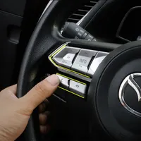 3Pcs/Set ABS Car Steering Wheel Button Cover Sticker Interior Decoration  foN9