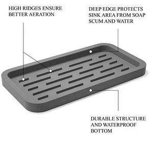 Plateau distributeur de <span class=keywords><strong>savon</strong></span>, porte-éponge en silicone, pour <span class=keywords><strong>savon</strong></span>, porte-brosse de lavage - Product Image 3