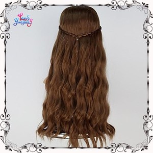 Long Ondulé Brun Thrones Cersei <span class=keywords><strong>Lannister</strong></span> Cosplay Perruque avec Tresse - Product Image 4