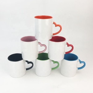 11 oz bên trong & xử lý màu hình trái tim tráng thăng hoa quảng cáo <span class=keywords><strong>Mug</strong></span> cho giáng sinh/DIY Craft Quà Tặng - Product Image 1