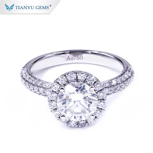 Tianyu-Anillo de diamante de moissanita para mujer, gemas de lujo, precio barato, anillo de moissanita