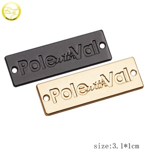 Anti-oxidation Swimwear Metal Letter Tags Rectangle Shape Gunmetal Name <strong>Label</strong> <strong>Clothes</strong> Branded Logos <strong>Maker</strong> - Product Image 2