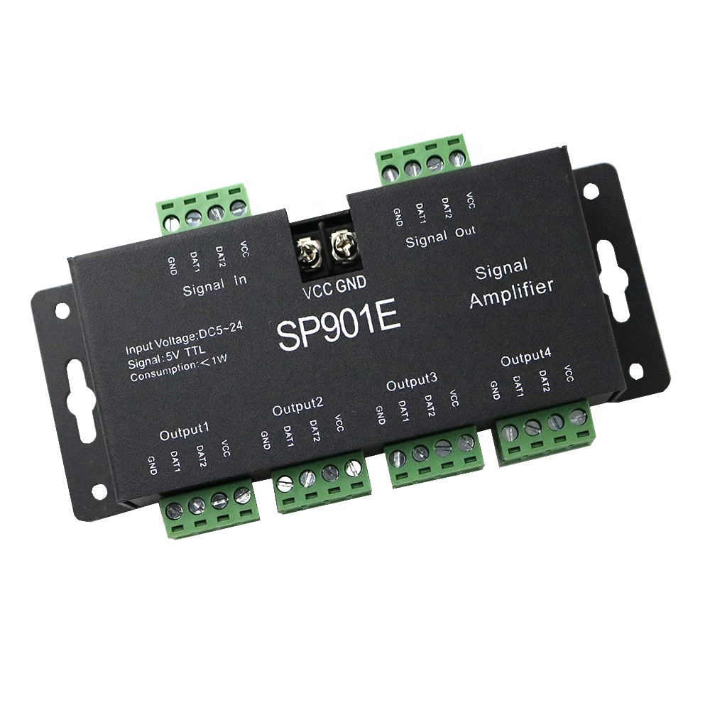 Ретранслятор сигнала SP901E WS2812 APA102 SK6812 RGB RGBW pixel led strip TTL SPI усилитель