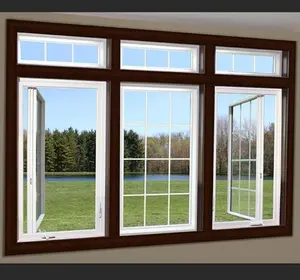 Venta superior de aluminio Ventana de guillotina último diseño de ventana elegante swing salida ventana en venta