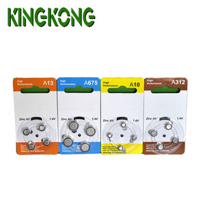 OEM/ODM 아연 공기 1.4V A10/A13/<span class=keywords><strong>A675</strong></span>/A312 6 개/갑 보청기 배터리 버튼 셀 배터리 - Product Image 1