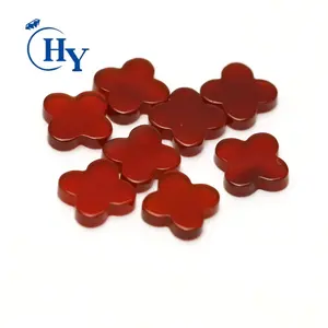 Rosso agata fetta di four leaf clover forma naturale agata pietra preziosa per monili che fanno