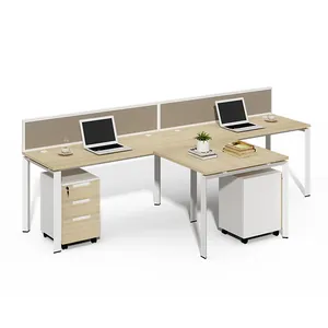 Modulaire bureau werkstation voor 2 mensen goedkope standaard size kantoor partities