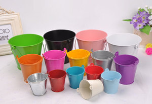 <span class=keywords><strong>Pot</strong></span> de <span class=keywords><strong>fleur</strong></span> en métal Orange, seau en pailles pour faveurs de fête - Product Image 3