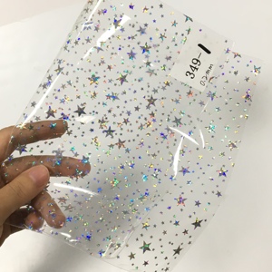 Película de Poliuretano Transpirable Holográfica Iridiscente con Diseño de Estrella de 0.2-0.8mm <span class=keywords><strong>para</strong></span> Bolsos de Moda, Bolsos de Mano, <span class=keywords><strong>Muebles</strong></span> de Golf y Sofás - Product Image 3
