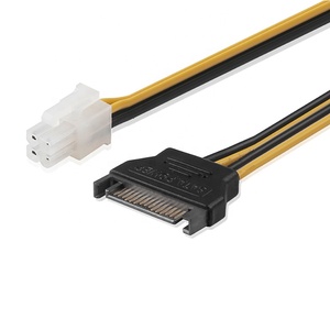 18AWG 15 핀 SATA 남성 ATX 4 핀 여성 전원 마더 보드 케이블