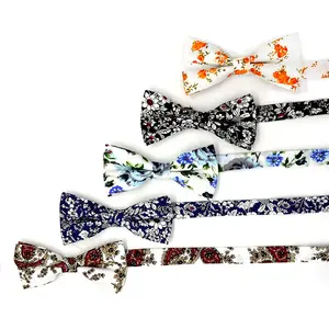 Neue Mode Casual Baumwolle Gedruckt Fliege für Hochzeit Smoking Dünne Krawatte