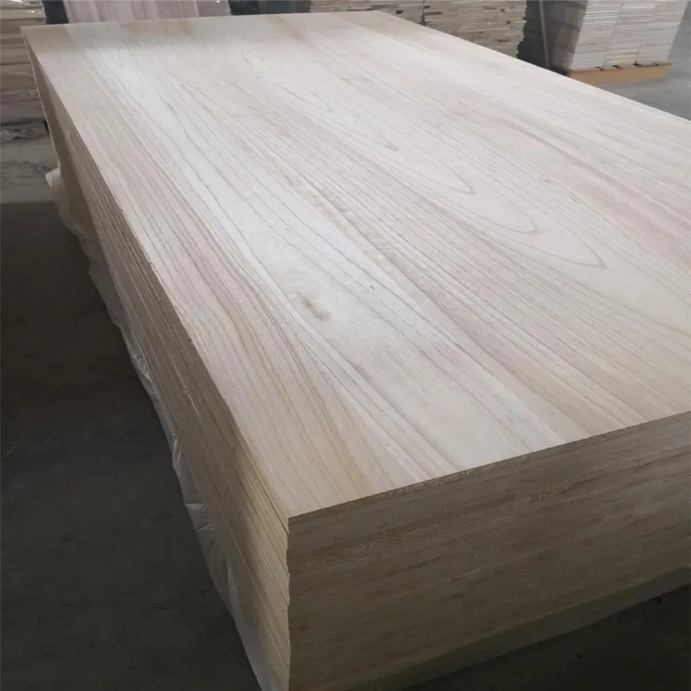 Papan Paulownia Sambungan Ujung Kayu Padat Kayu Poplar Kayu