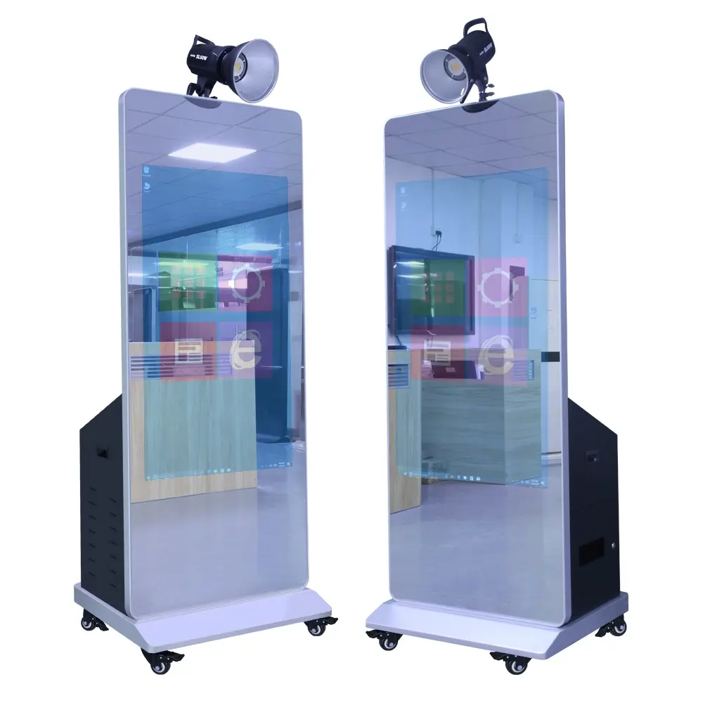 76" Smart Photo Me Selfie Digital Magic Mirror Booth for Sale