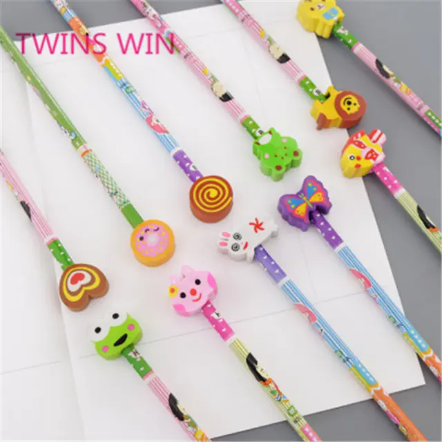 Kawaii Radiergummis Schul bedarf Bleistifte für Kinder Kinder Briefpapier Cartoon Custom Pencil 423