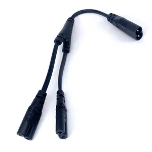 IEC 320 C8 to C7 Dual Female Y Splitter Power Line cable,C7 Extension Cord,30cm,H03VV-F 0.75mm