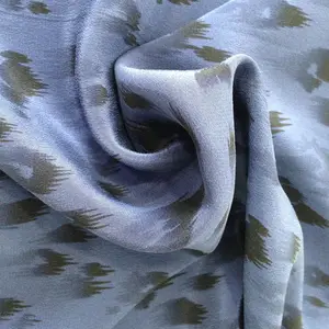 时尚豹纹印花双绉真丝面料服装