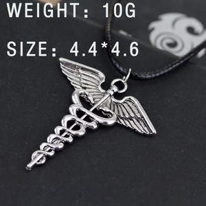 Commercio all'ingrosso Dell'acciaio Inossidabile di Modo Coppie di Fascini Caduceo Alato Serpenti Spada Pendenti Collane Regali - Product Image 2