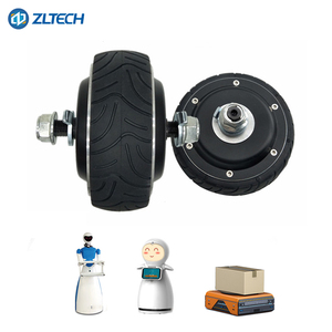 ZLTECH 4 inci 24V 100W 400RPM 50kg beban 1024 Encoder listrik tanpa gigi tanpa sikat Motor Hub roda penggerak langsung DC untuk Robot seluler - Product Image 3