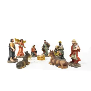 Cusrom Polyreisn Religieuze Standbeeld Kerststal Sets Kerst Hars Beeldje Home Decor