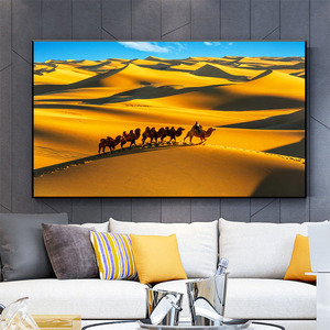لوحة زيتية بمناظر طبيعية للصحراء بتصميم يدوي للفنادق من منتجات منزلية - Product Image 6