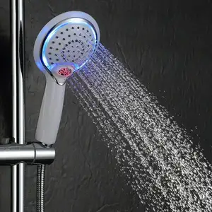 Sanyin fábrica de fabricación de ducha Hotel accesorio de batería LED de ducha impermeable luz ducha de mano cabeza
