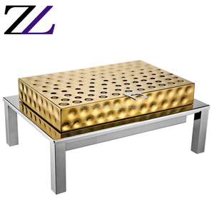 Equipo de catering indio <span class=keywords><strong>Buffet</strong></span> Chauffant eléctrico de lujo 4L plato de frotamiento martillado a mano de acero al carbono <span class=keywords><strong>Wok</strong></span> cobre Cheffing plato - Product Image 6