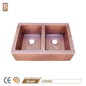 Vintage Retro Handmade Coffee Colour Double Bowl <strong>Copper</strong> Kitchen Basin <strong>Sink</strong> - Product Image 5
