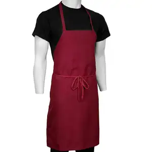 Venta al por mayor de poliéster hilado Unisex delantal babero proteger ropa de manchas de polvo y perfecto para cocinar en la cocina