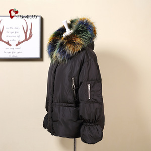 Alibaba China mujeres ropa de invierno estilo europeo abajo mapache chaqueta - Product Image 5