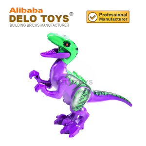 Plastik yapı taşı Jurassic dinozor serisi oyuncaklar orman Velociraptor desenli hayvan tuğla çocuklar için (DE237D) - Product Image 1