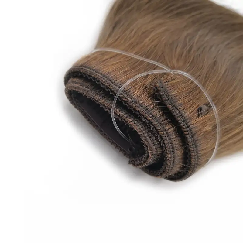 100% Originele Russische Top Kwaliteit Human Hair Weave Virgin Goedkope Dubbel Getrokken Steil Halo Haar Inslag