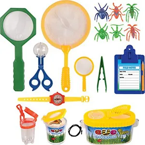 Insect Bug Adventure Set 18 Pcs Backyard Exploration Bug Collection Kit - Includes Compass Tweezers Bug Carrier Butterfly Net