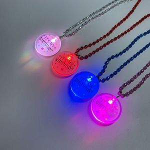 Lễ Hội Nhà Cung Cấp PS Hình Tròn <span class=keywords><strong>LED</strong></span> <span class=keywords><strong>Pin</strong></span> Huy Hiệu Biểu Tượng Tùy Chỉnh Nhấp Nháy Trang Sức Đính Cườm Đầy Màu Sắc <span class=keywords><strong>LED</strong></span> Vòng Cổ Cho Sự Kiện - Product Image 5