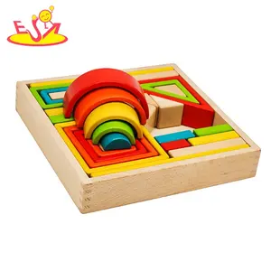 Wholesale best educational blocks wooden kids construction toys W13A135