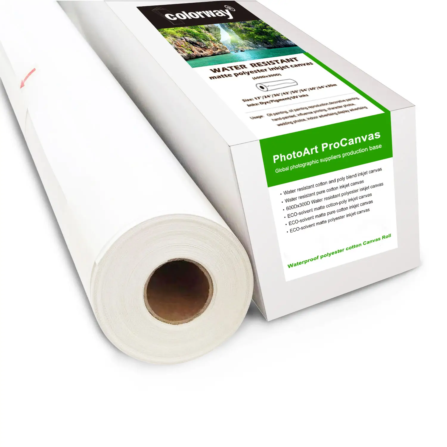 Grosir 280gsm Poli Katun 100% Poliester Glossy Roll Inkjet Kanvas