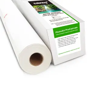 En gros 280gsm poly coton 100% polyester rouleau Brillant Jet D'encre toile